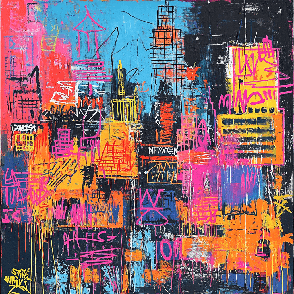 Jean-Michel Basquiat Inspired Neon Urban Chaos Paint By Numbers Kits