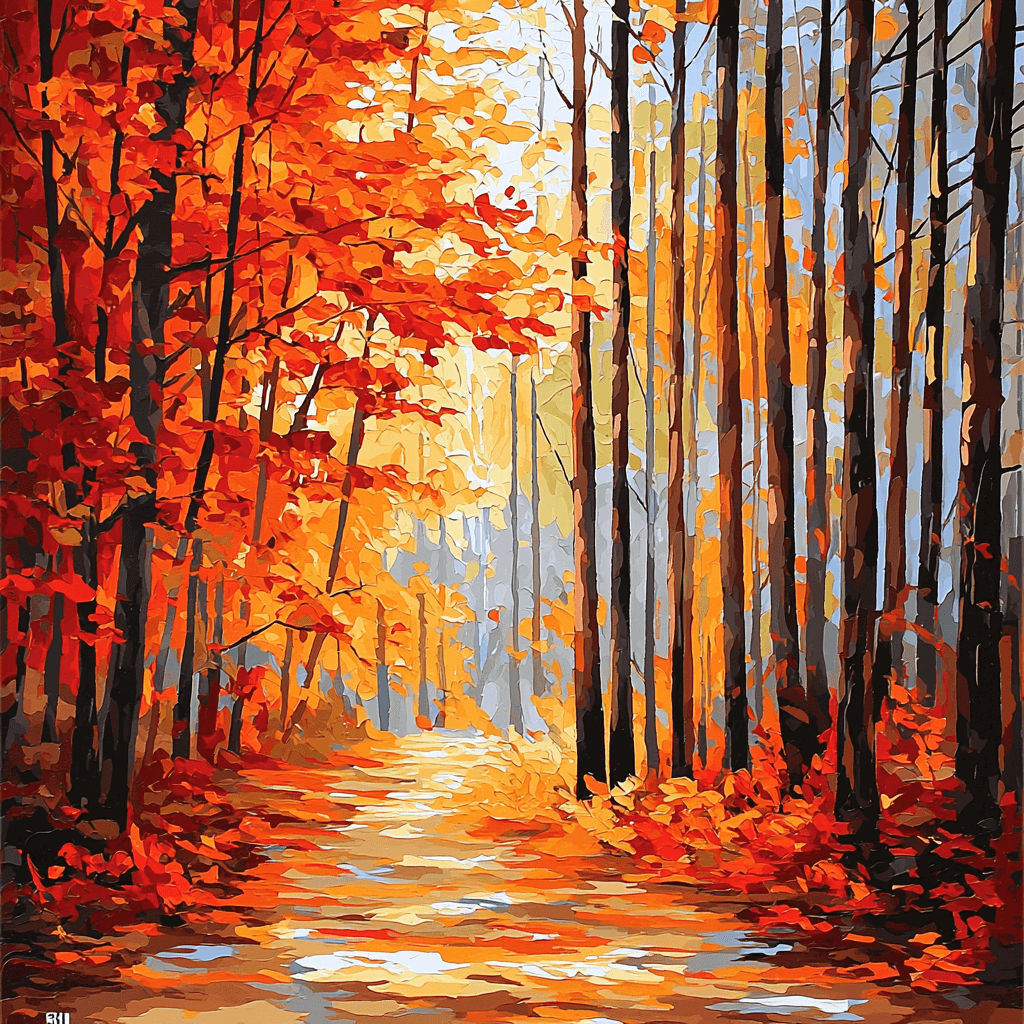 Jackson Pollock Inspired Pollock's Autumn Forest Dance Paint By Numbers