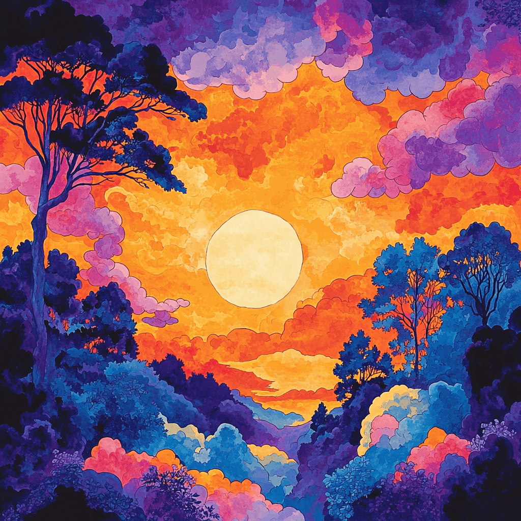 Marc Chagall Inspired Surreal Sunset Painting By Numbers Kit