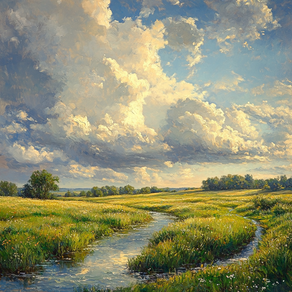 Constable Inspired Meadow Afternoon Painting by numbers kit