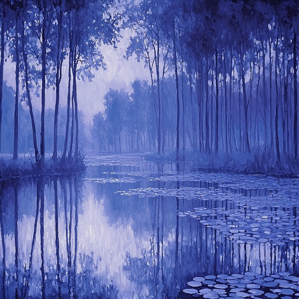Claude Monet Inspired Twilight Forest Glimmer Paint By Number
