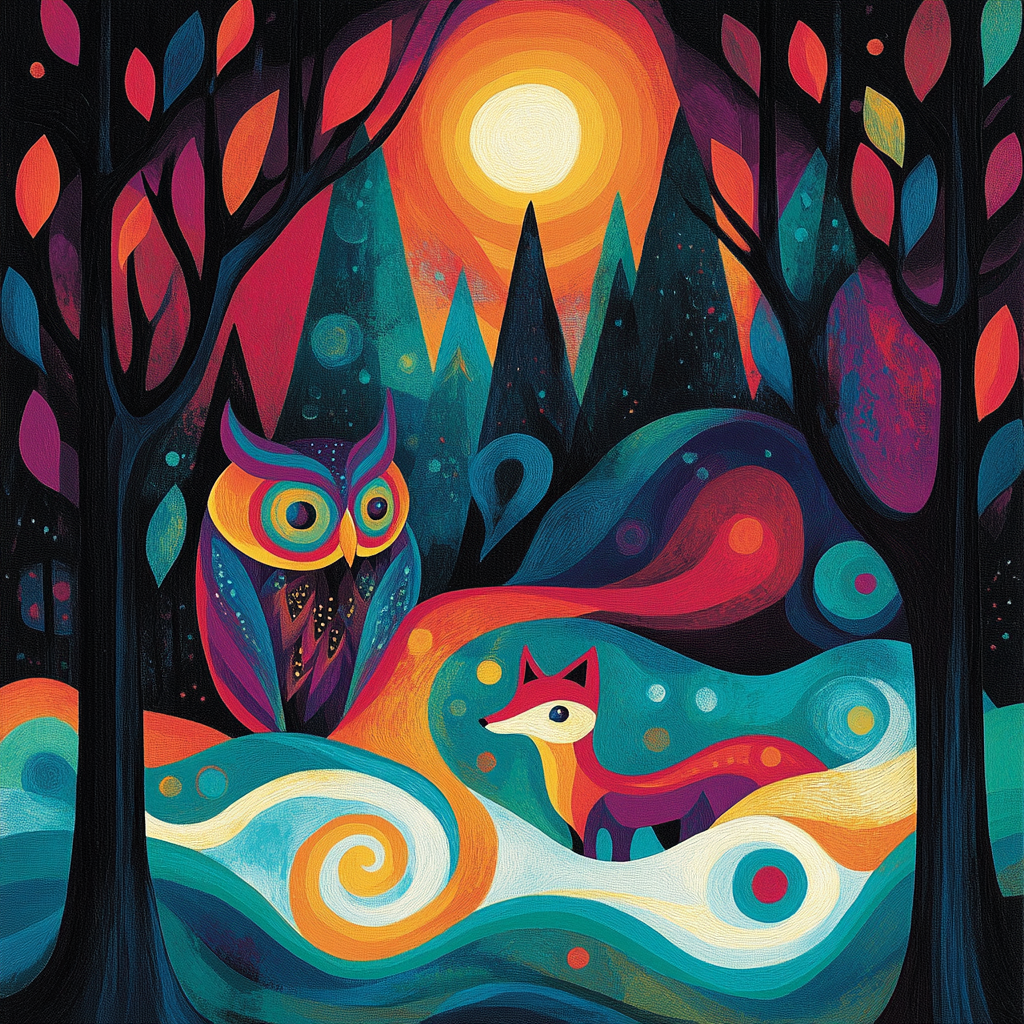Norval Morrisseau Inspired Guardians Of The Woodland Spirits Numbered painting kits