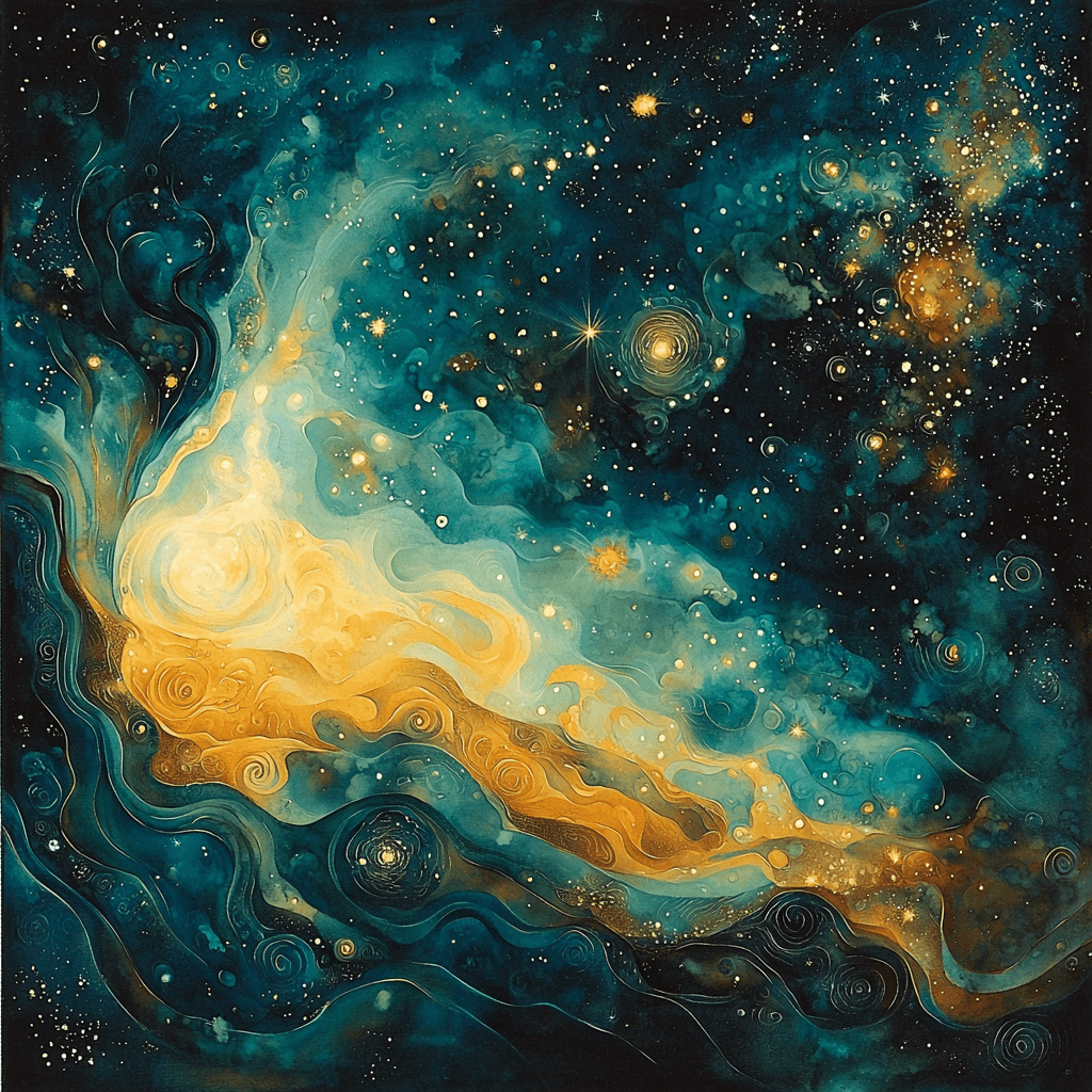 Max Ernst Inspired Ethereal Cosmic Whispers Number Painting