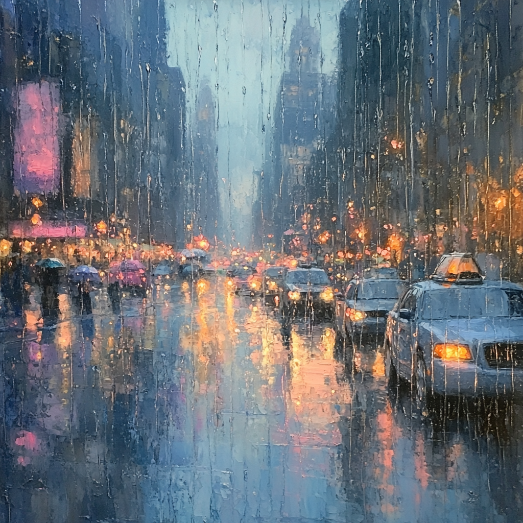 Edgar Degas Inspired Rain On Windowpane Impression Paint by numbers art