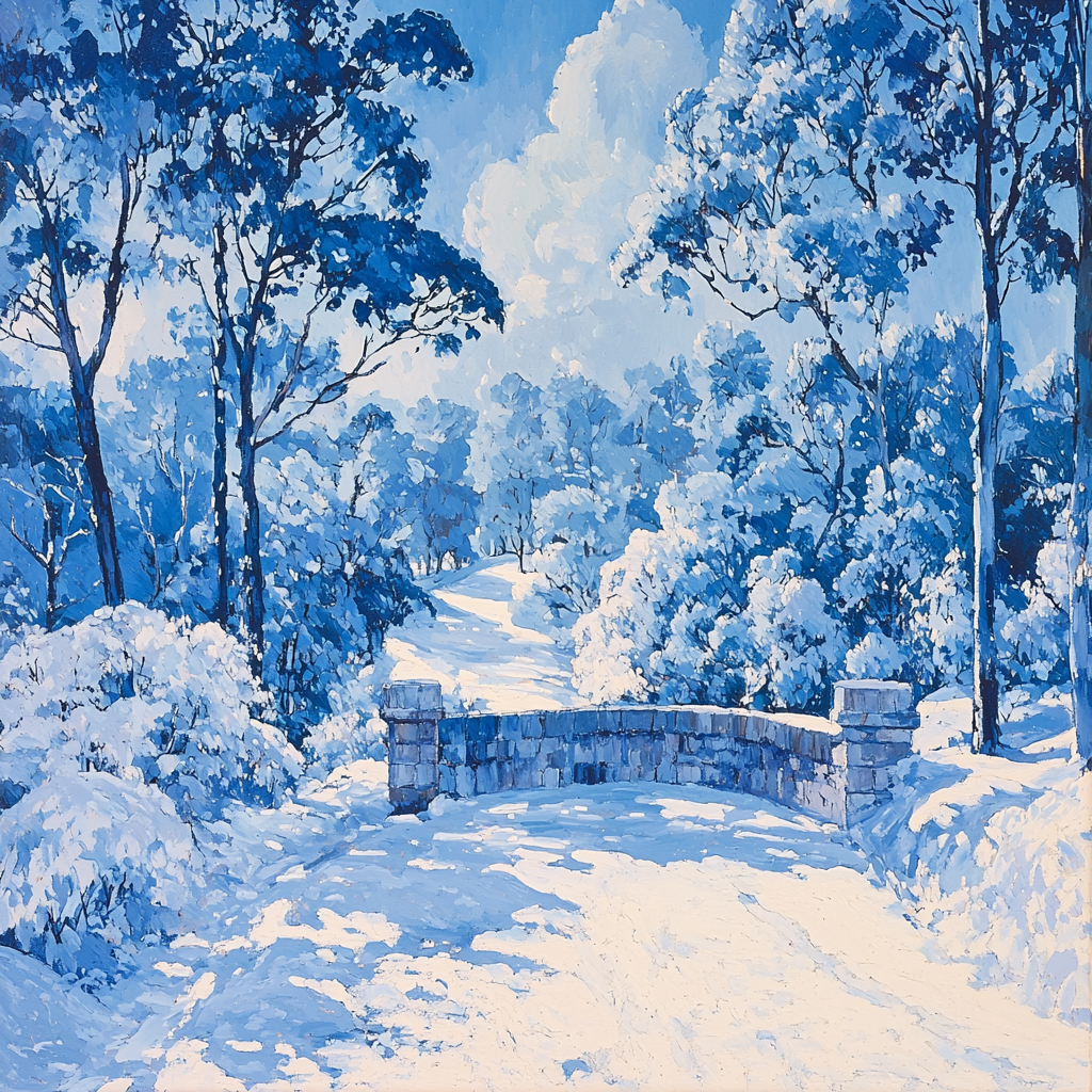 Paul Cézanne Inspired Tranquil Winter Scape Paint By Number