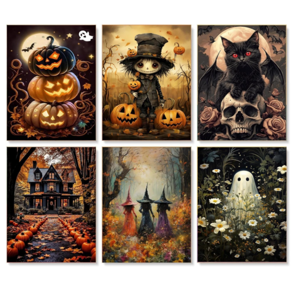 Gemozaic 6 Pack Halloween Paint By Numbers Kit On Canvas