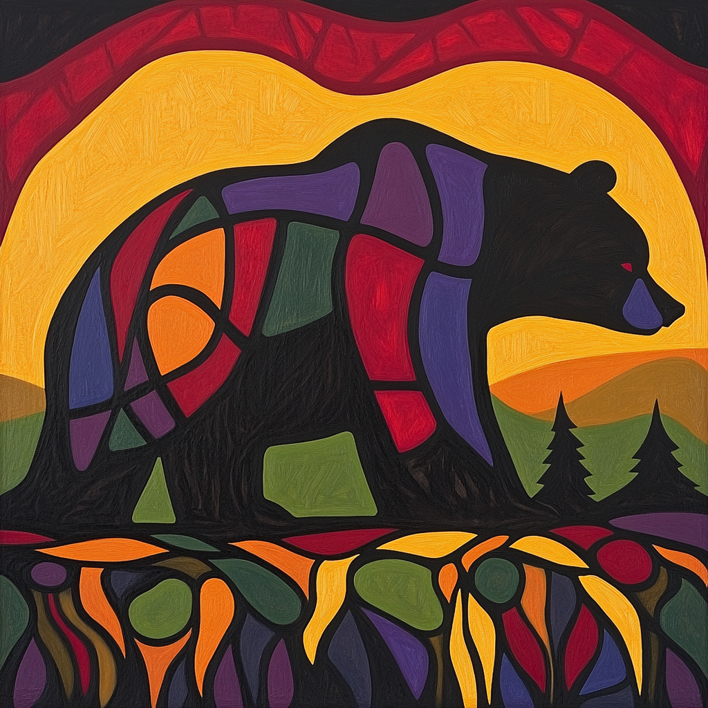 Norval Morrisseau Inspired Bear Of The Earth Spirit Painting by numbers kit