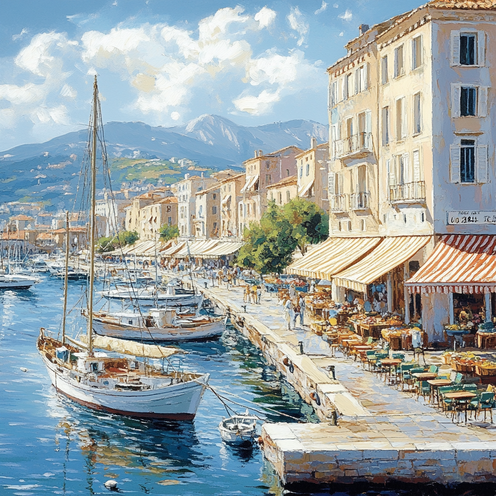 Old Port Boardwalk Marseille France Numbered painting kits