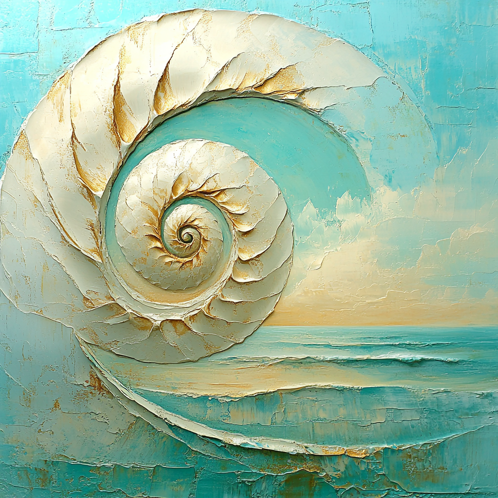 Georgia O’Keeffe Inspired Ivory Shell Abstraction painting number kit