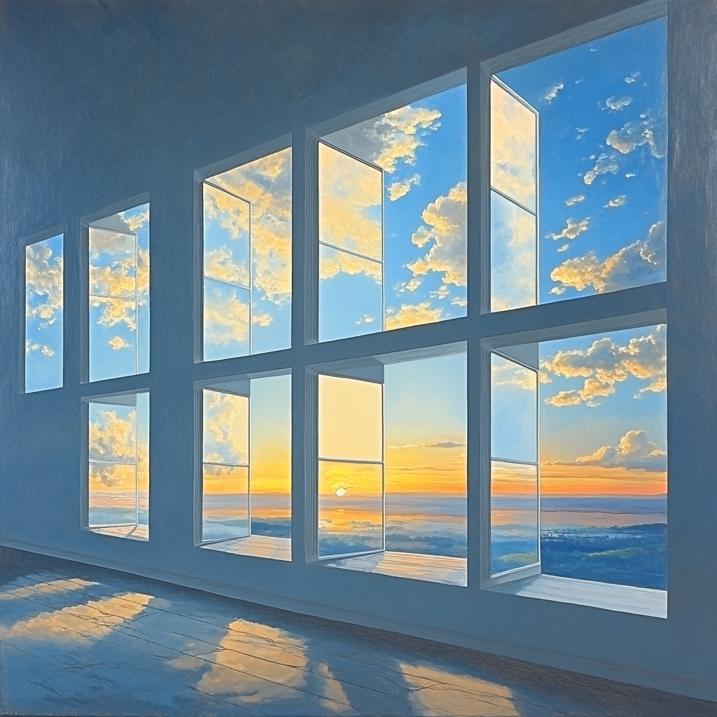 René Magritte Inspired Time Windows DIY paint by numbers