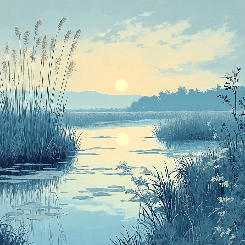 Hiroshige Inspired Spring Marshlight Numbered painting kits