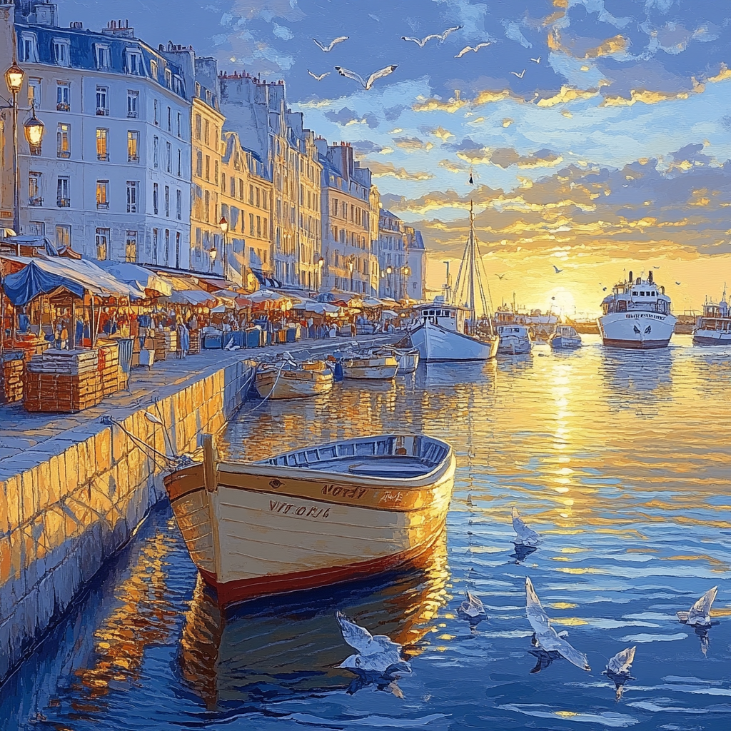 Old Port Morning Light Marseille France Painting by numbers kit
