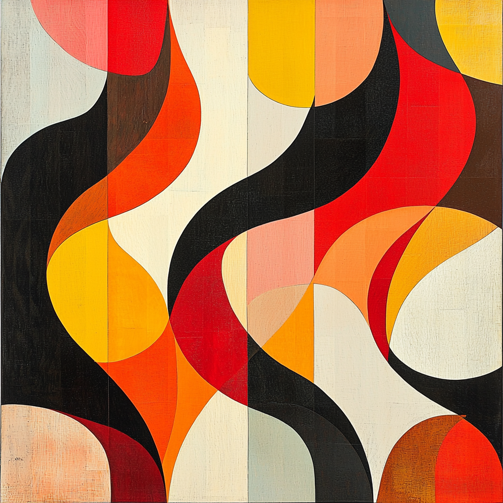 Paul Klee Inspired Curved Connections Number Painting