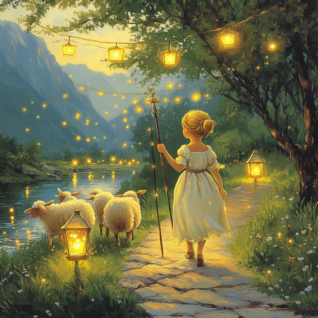 Bo Peep Lamplight Walk DIY paint by numbers