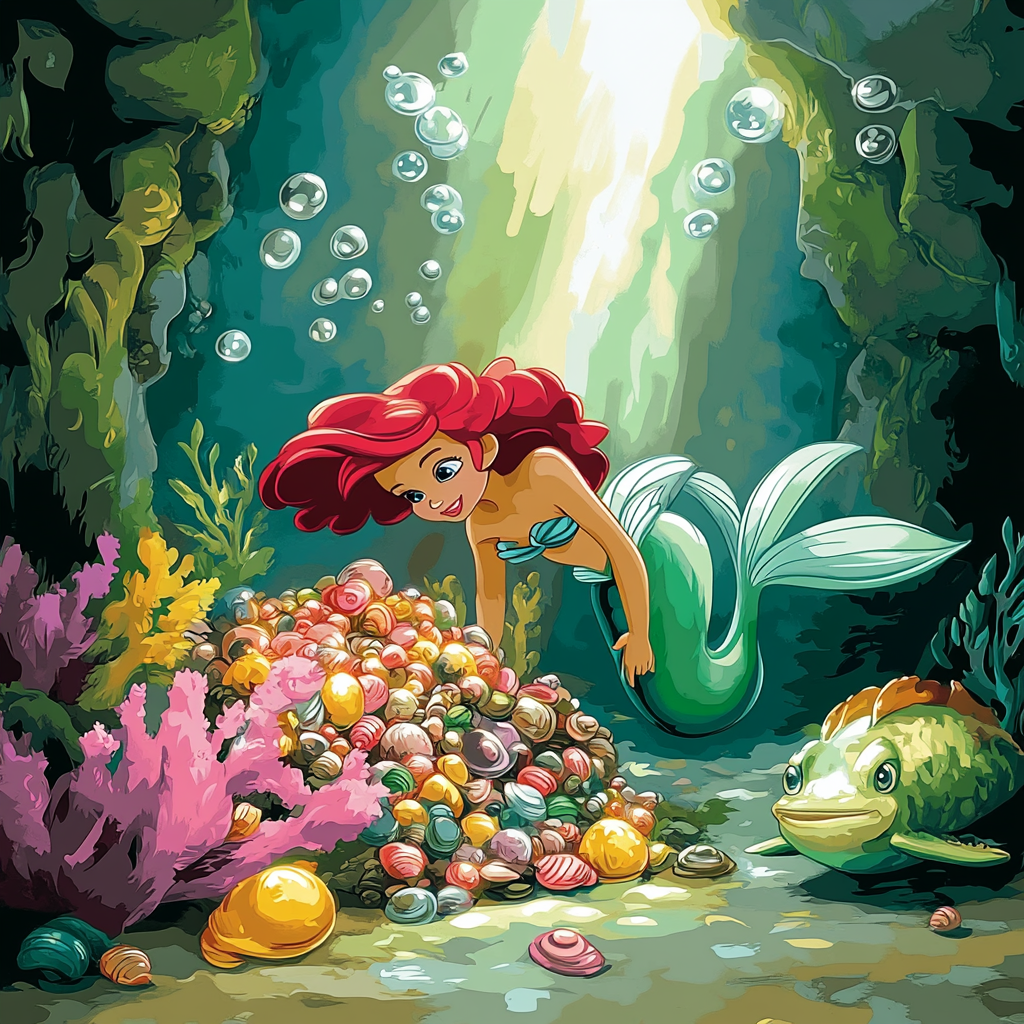 Ariel Undersea Treasure Grotto DIY paint by numbers
