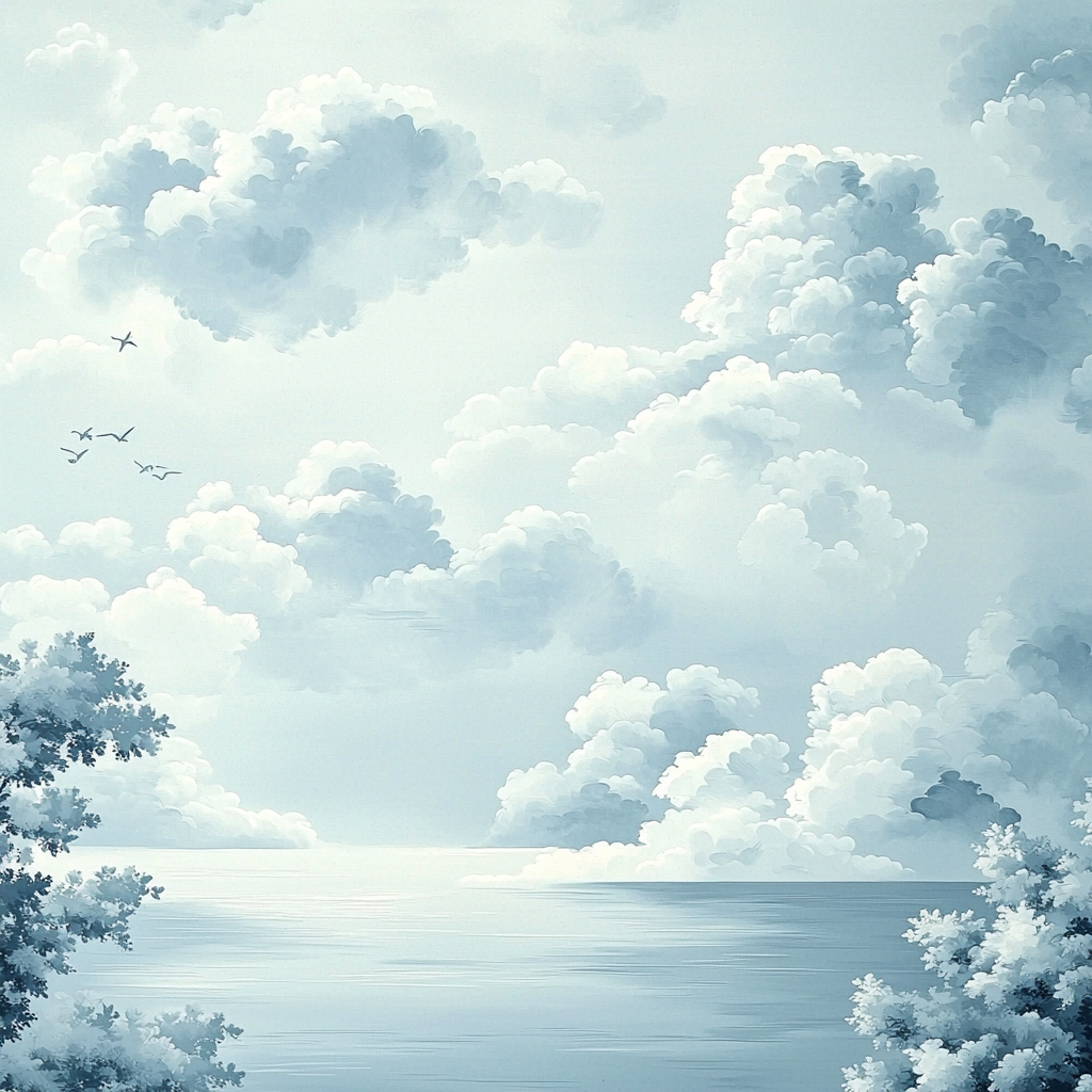 Zhao Mengfu Inspired Floating Clouds And Still Waters Numbered Painting Kits