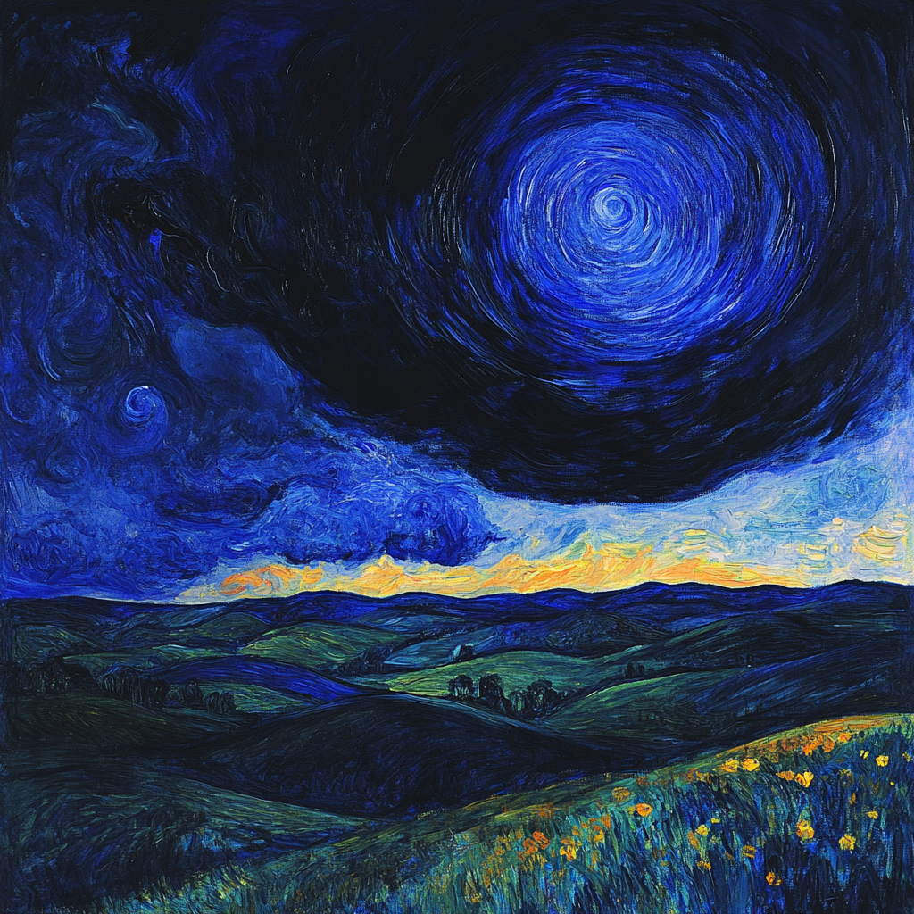 Edvard Munch Inspired Stormy Night Number painting