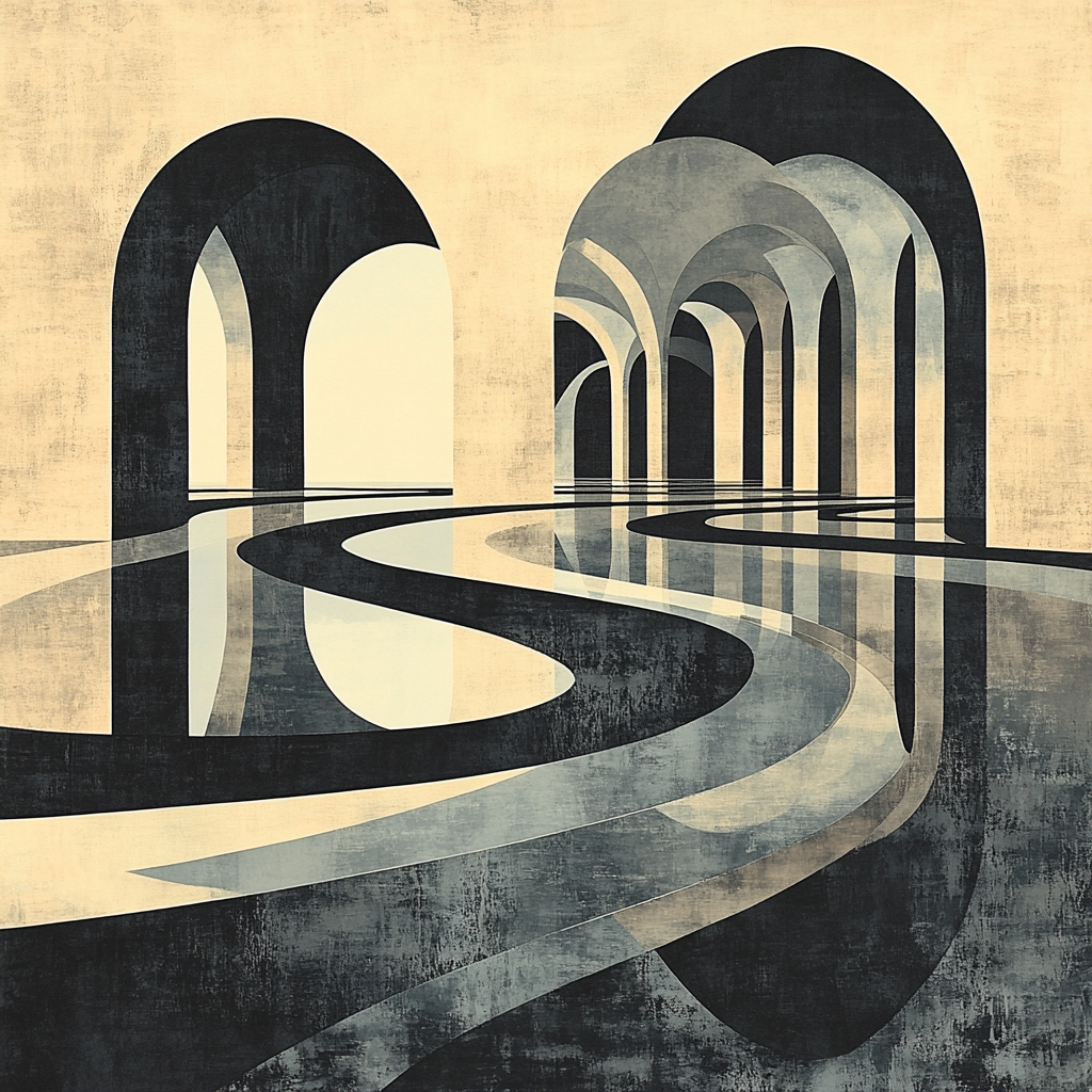 M.C. Escher Inspired Mobius River Number painting