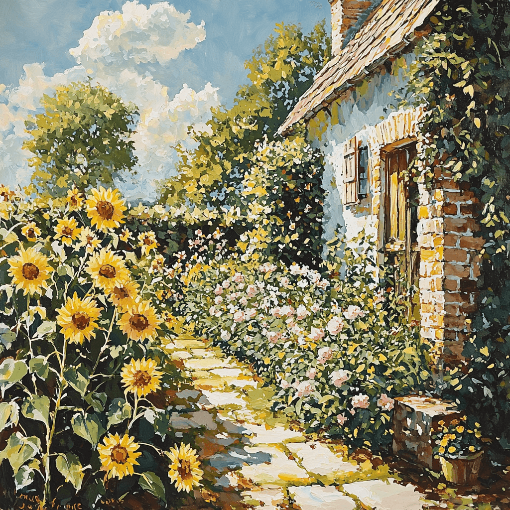 Helen Allingham Inspired Cottage Garden Afternoon Number Painting