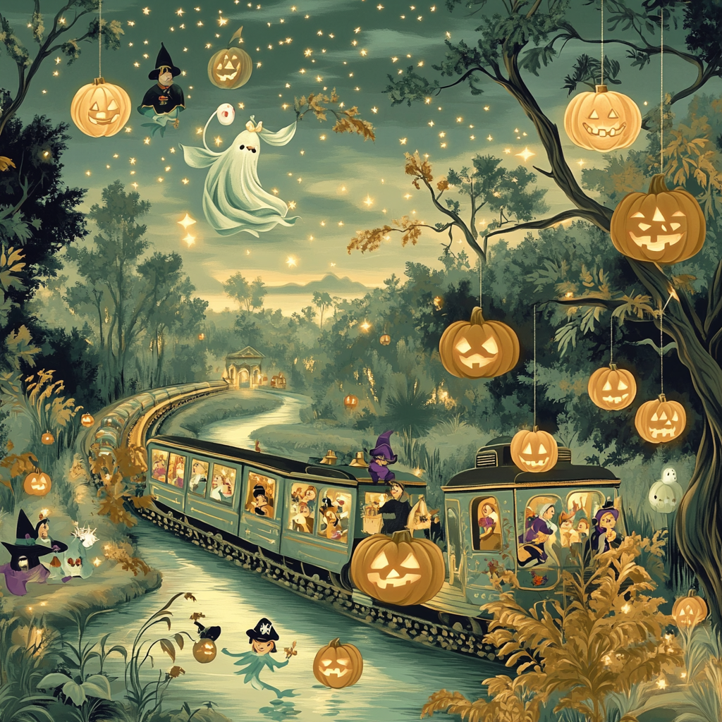 Trick Or Treat Train Through Neverland DIY paint by numbers