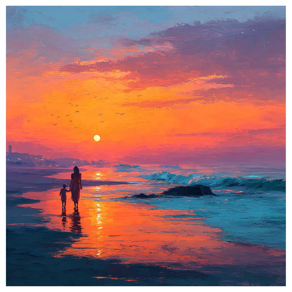 Radiant Sunset Stroll Paint By Color