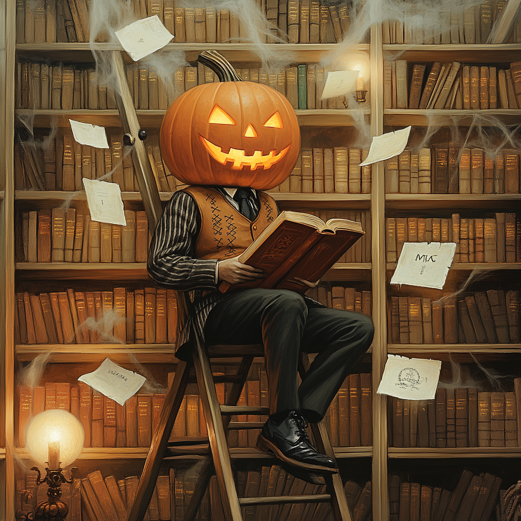 Pumpkin Librarian Of The Haunted Archives painting number kit