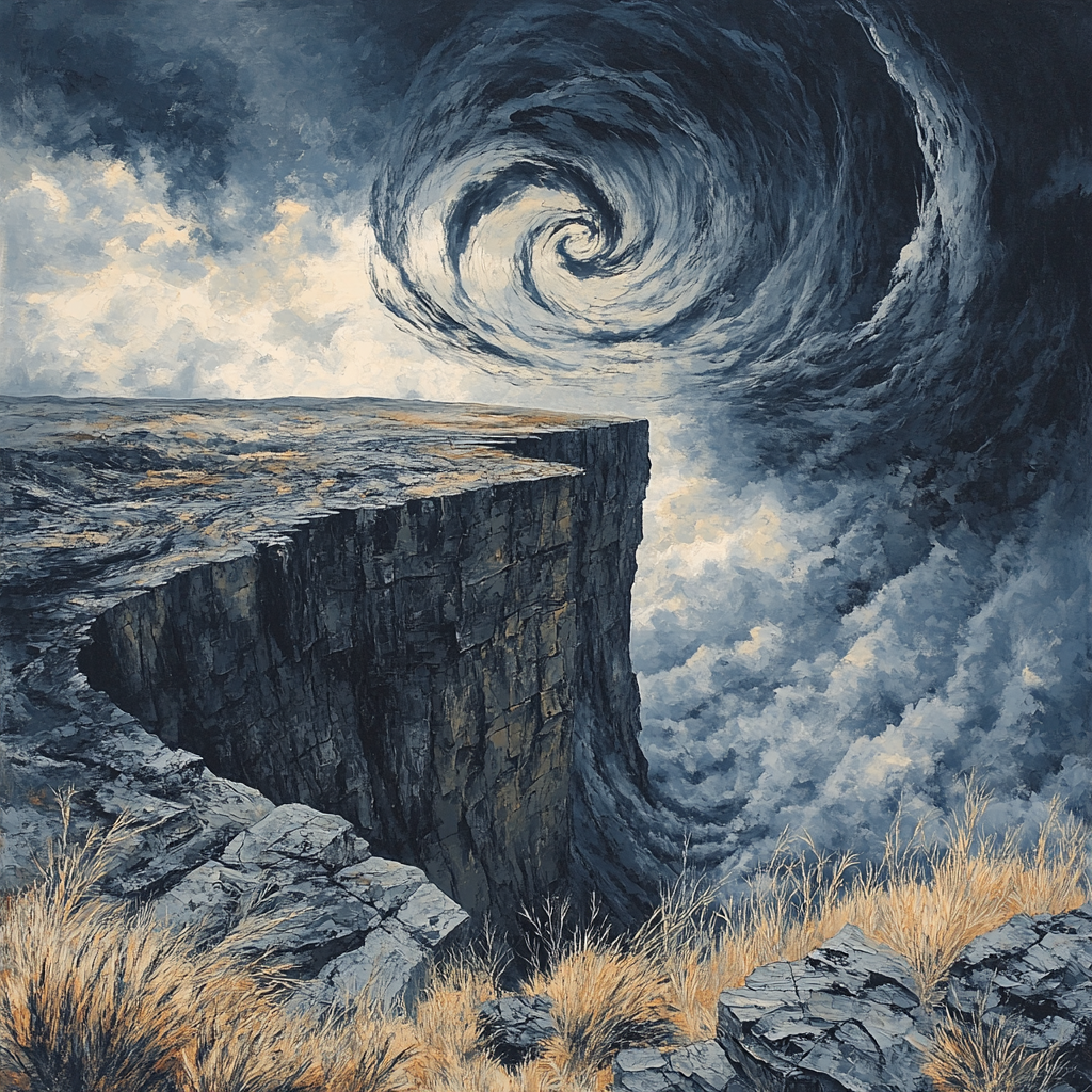 Francisco Goya Inspired Shadowed Cliff With Howling Winds paint by numbers