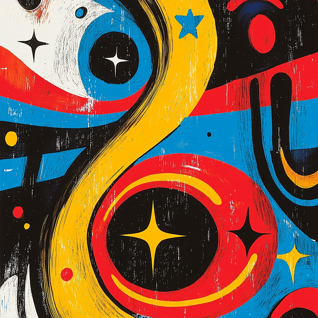 Joan Miró Inspired Whispers Of The Cosmic Dance Numbered Painting Kits