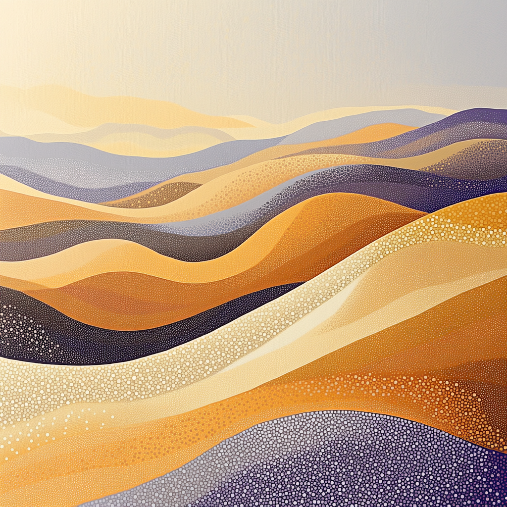 Georges Seurat Inspired Desert Dune Geometry painting number kit