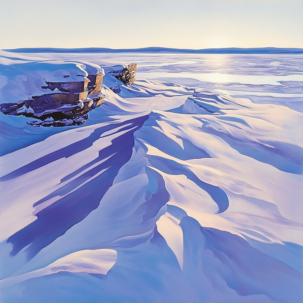 Franklin Carmichael Inspired Winter Shadows On Snow Numbered painting kits