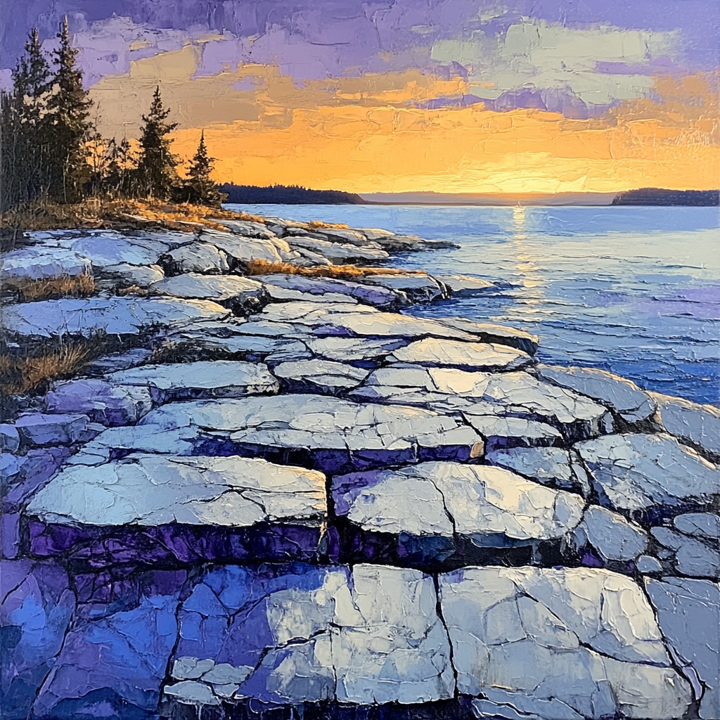 A.Y. Jackson Inspired Rocky Shield Dawn Number painting