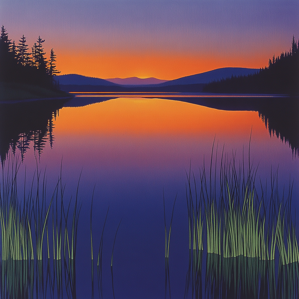Frederick Varley Inspired Twilight Over Northern Lake DIY paint by numbers