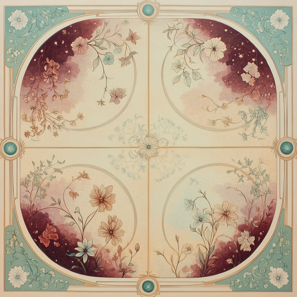 Alphonse Mucha Inspired Seasons Of Starlight paint by numbers