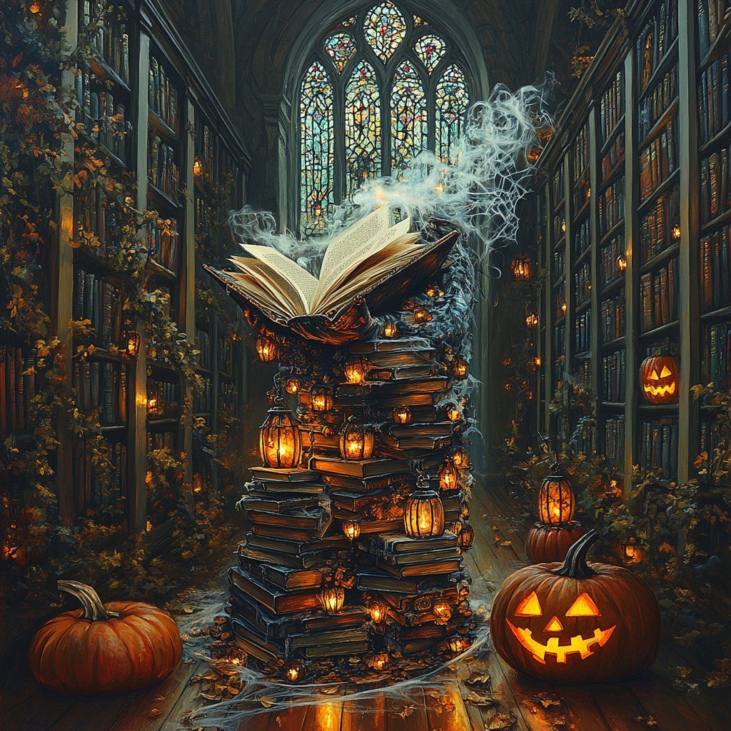 Haunted Lantern Librarian At Midnight paint by number