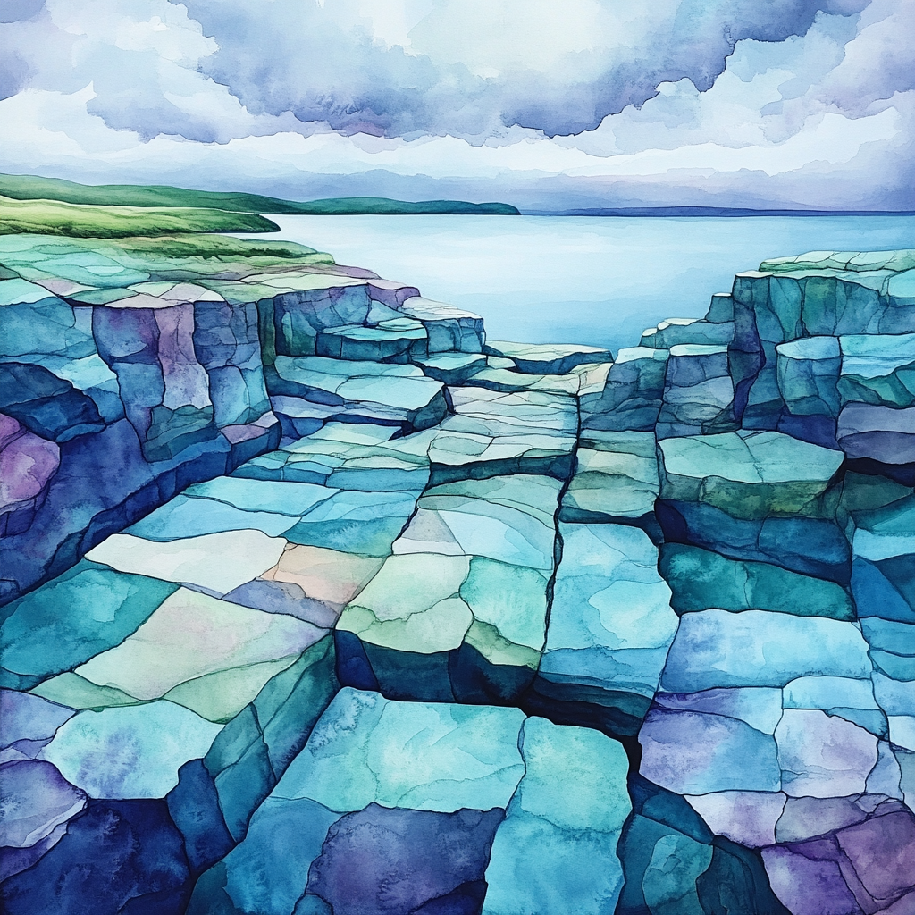 Franklin Carmichael Inspired Rocky Shoreline Under Vast Sky paint by numbers