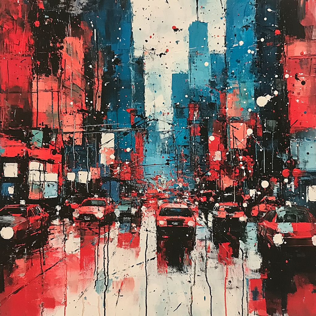 Jackson Pollock Inspired Chaotic Cityscape Numbered painting kits