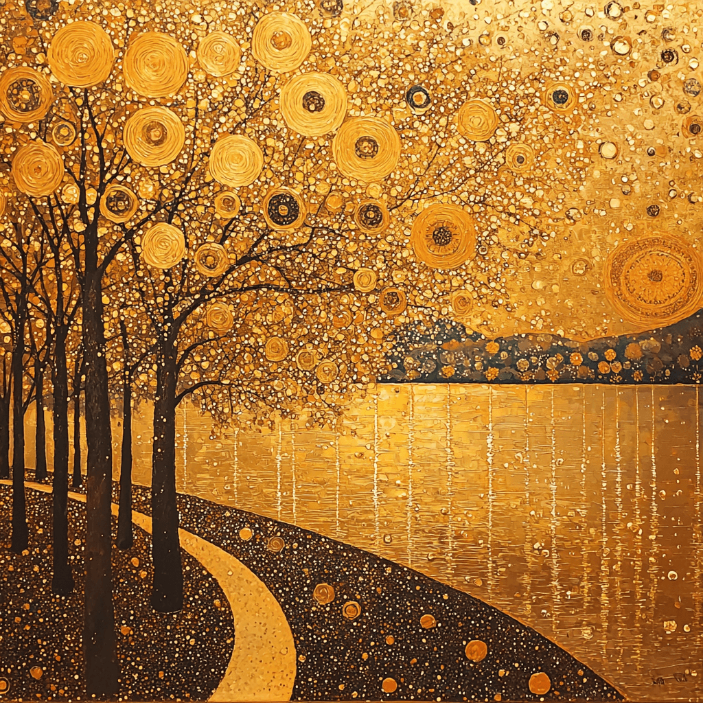 Gustav Klimt Inspired Klimt's Golden Orchard Numbered Painting Kits