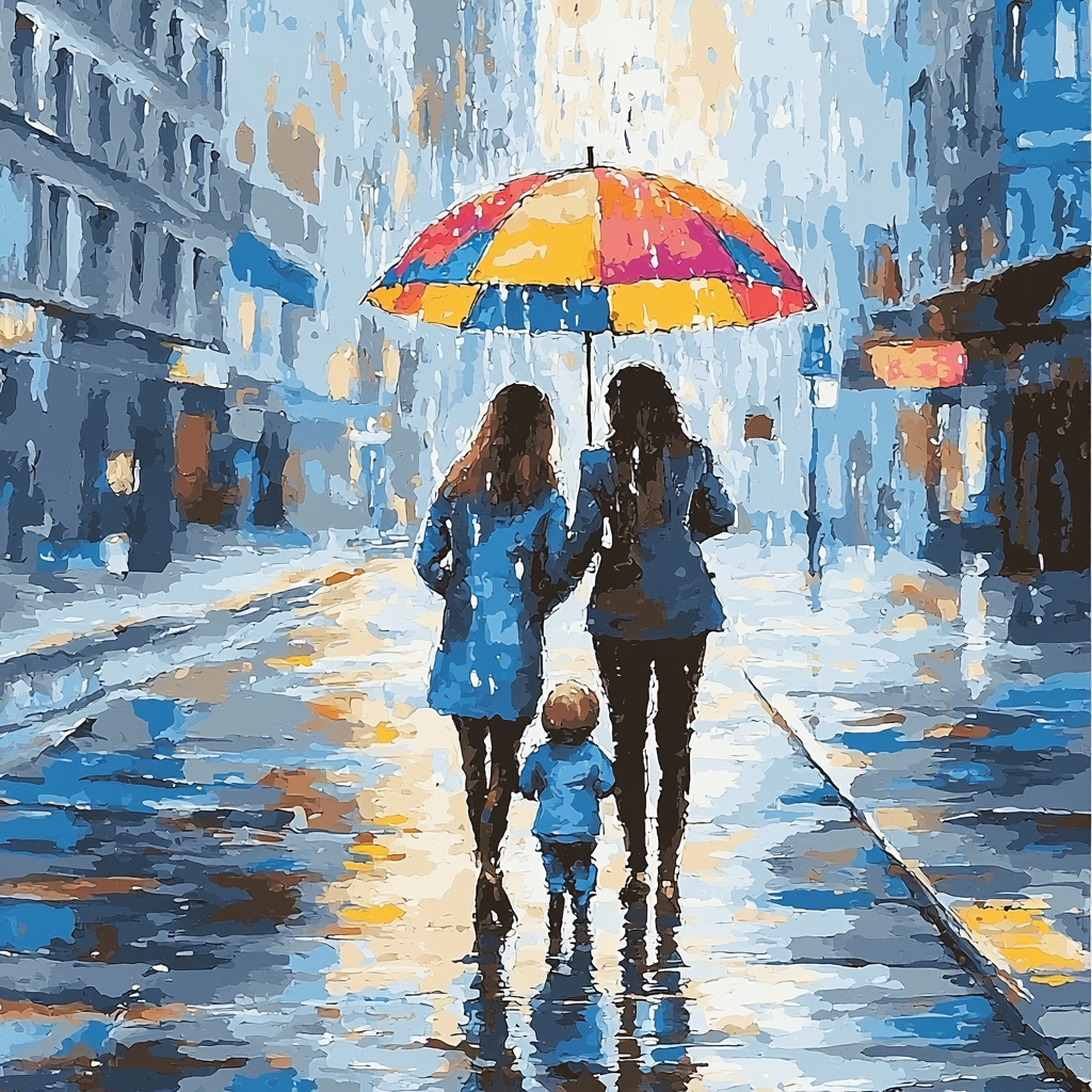 Love In The Rain Paint By Numbers Art