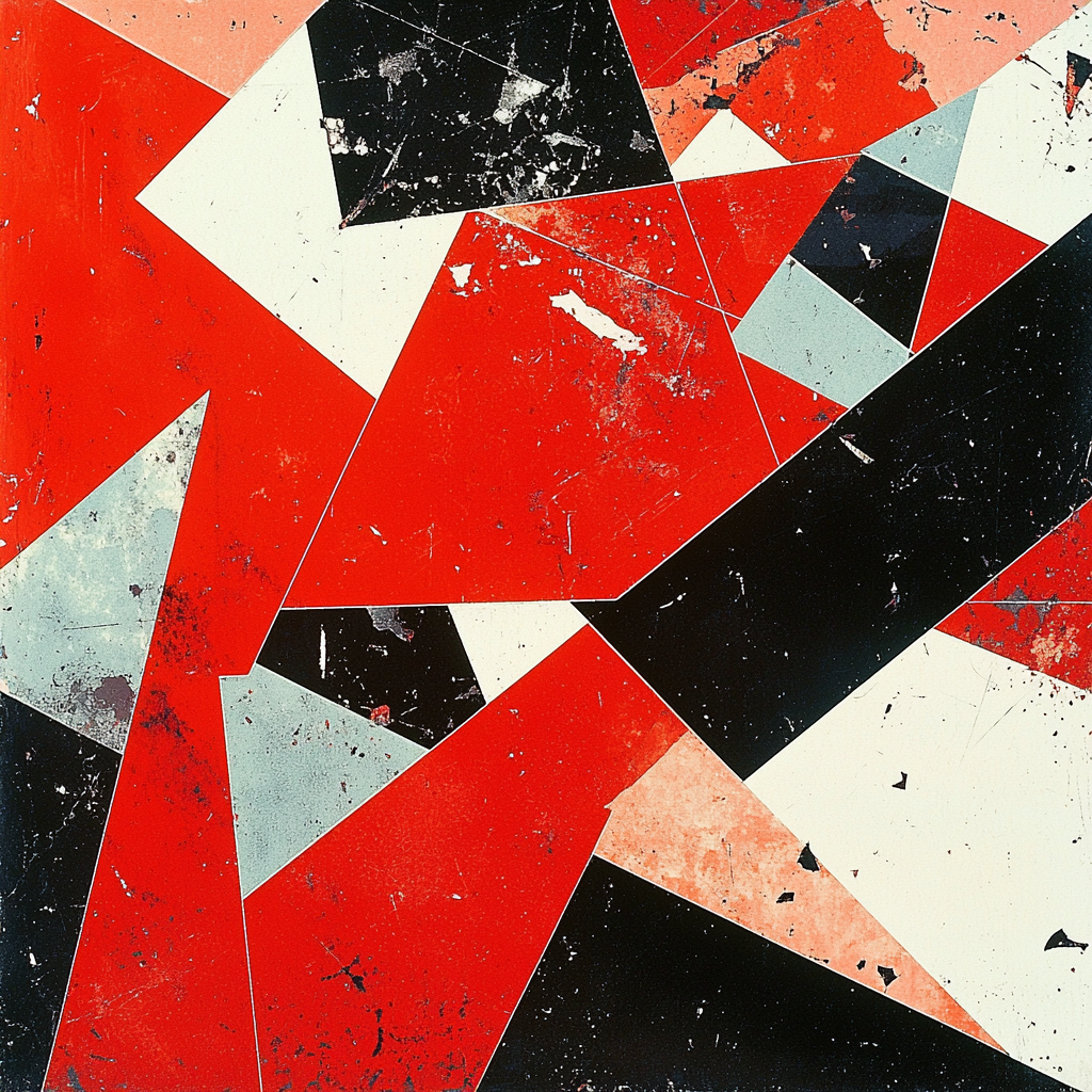 Kazimir Malevich Inspired Fractured Realities Number Painting