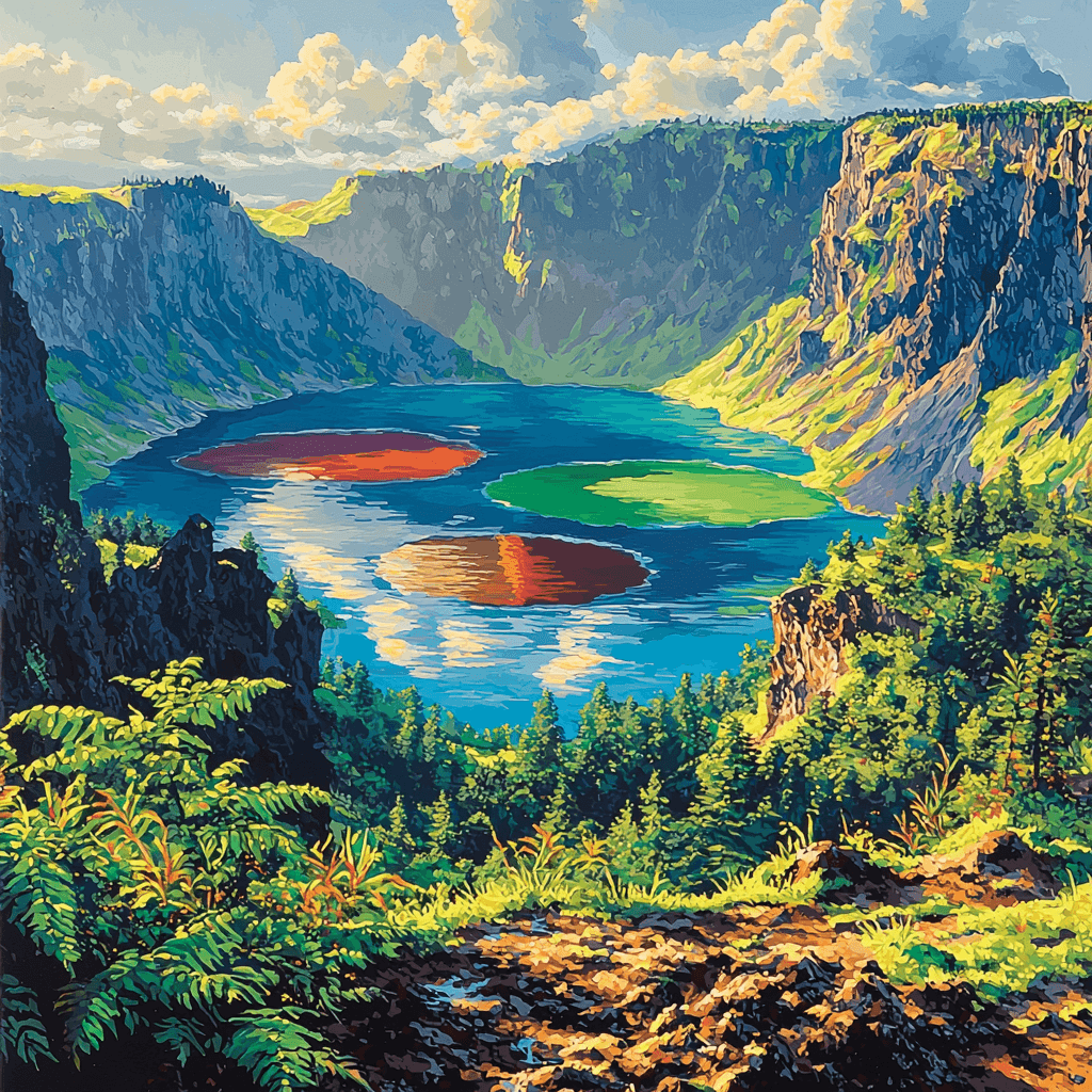 Kelimutu Crater Lakes - Flores Paint By Number