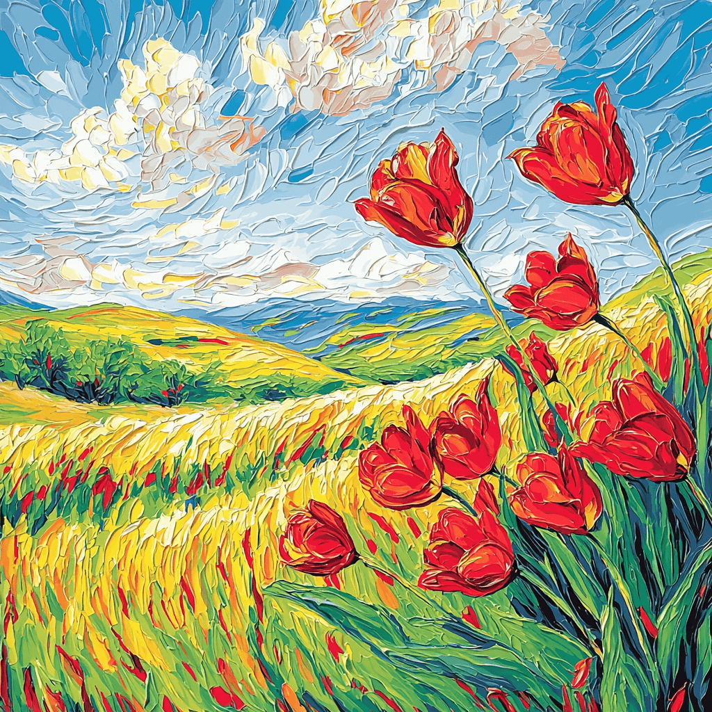 Vincent Van Gogh Inspired Dancing Tulips Paint By Numbers