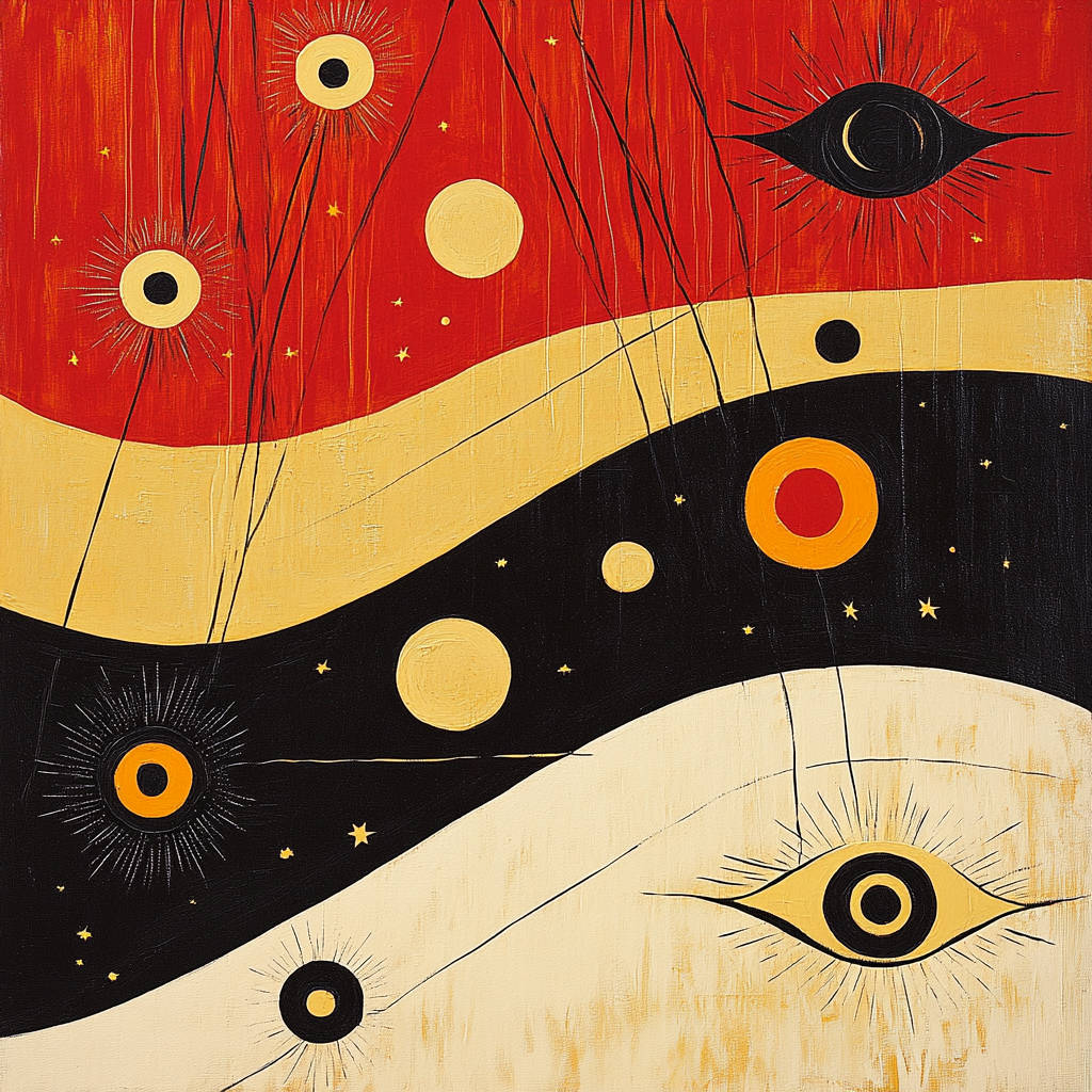 Joan Miró Inspired Dreamscape Of Stars paint by numbers
