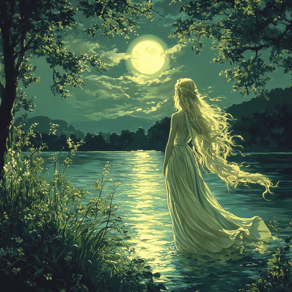 John William Waterhouse Inspired Naiad By The Lake Numbered painting kits