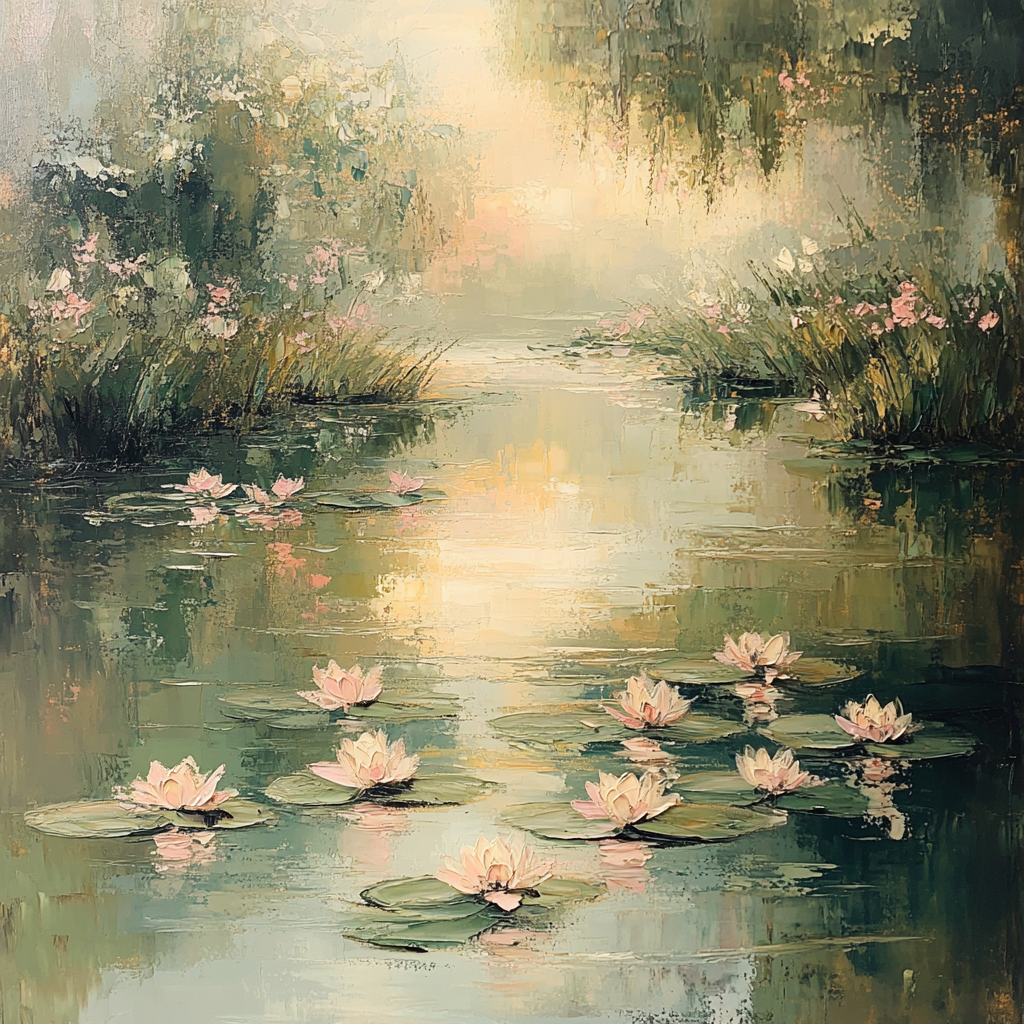Edgar Degas Inspired Morning Light On Water Lilies Numbered painting kits