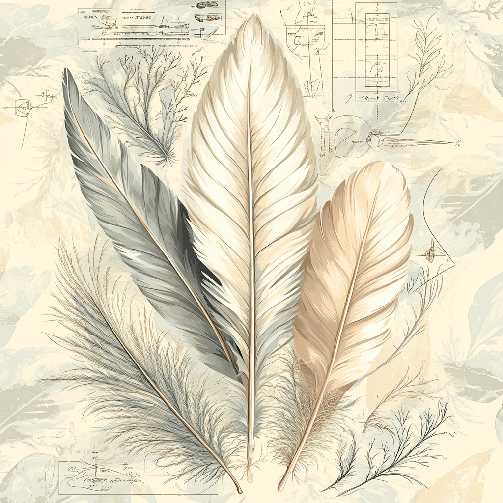Leonardo Da Vinci Inspired Ethereal Feathers Painting By Numbers Kit