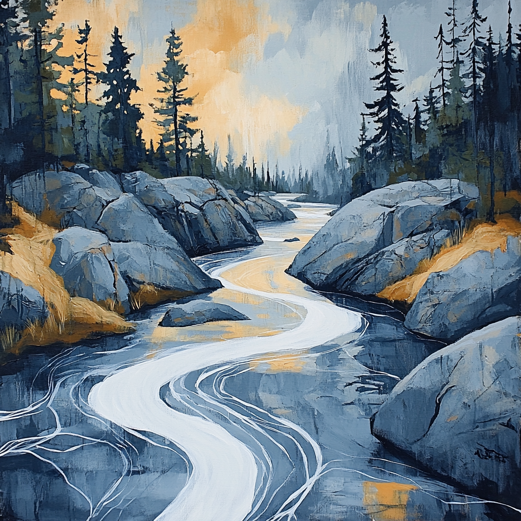 Arthur Lismer Inspired Rocky Channel In September Light Paint by numbers kits