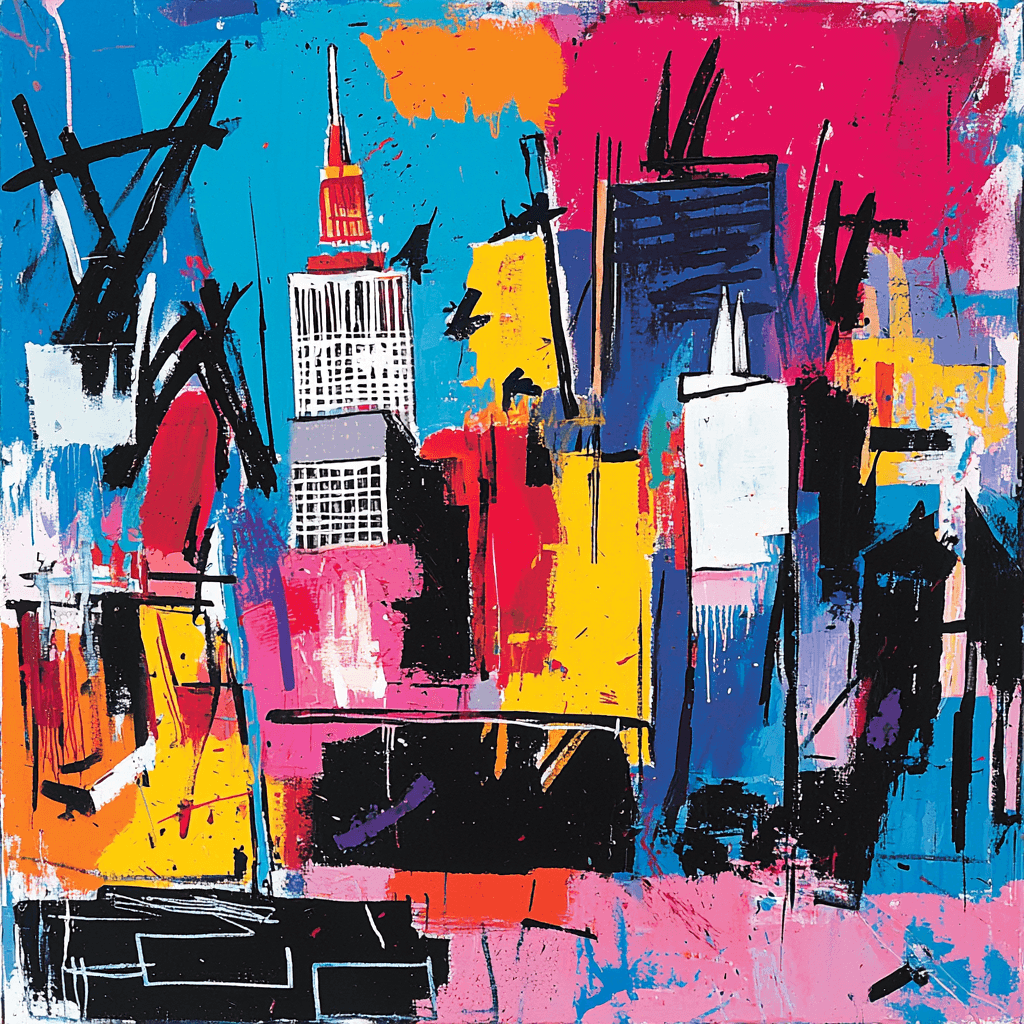 Jean-Michel Basquiat Inspired Urban Landscape Paint By Color