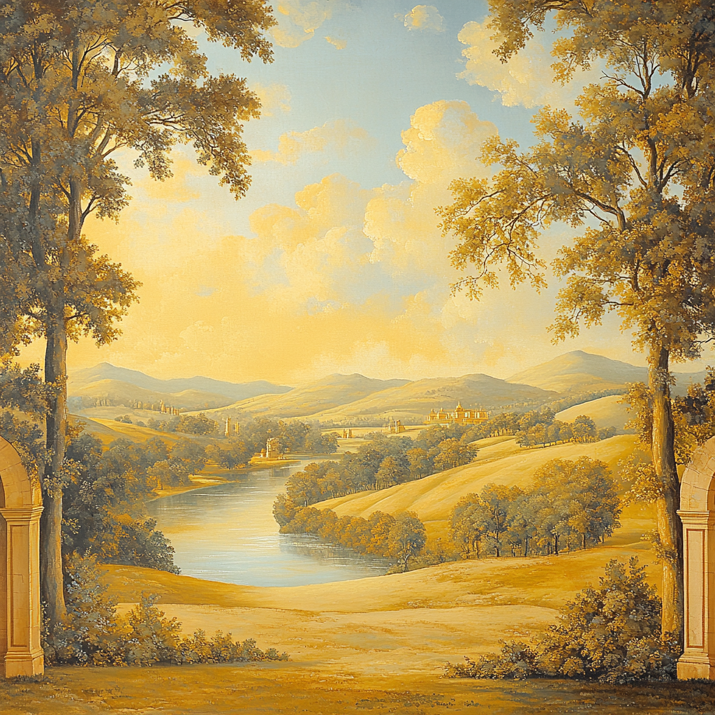 Raphael Inspired Tranquil Renaissance Hillside painting number kit