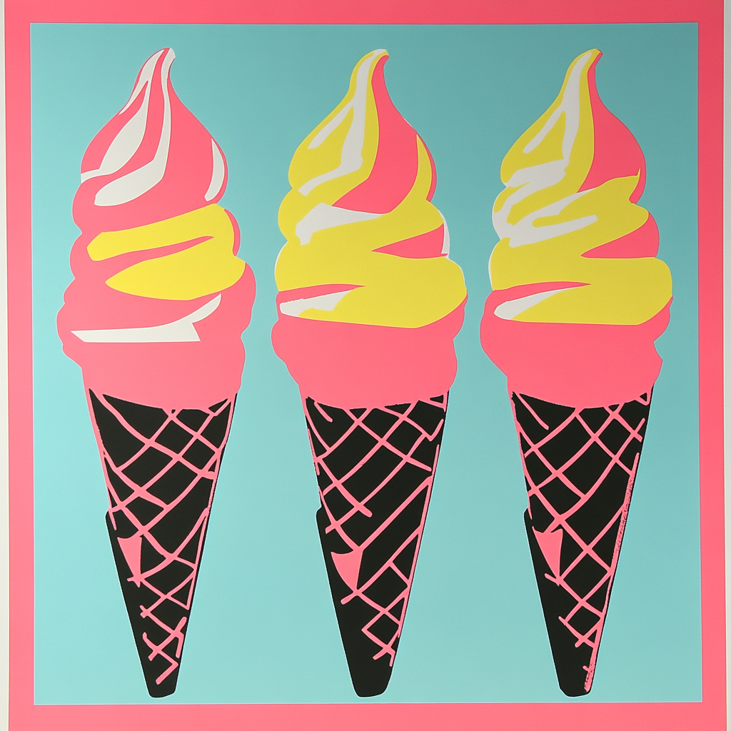 Warhol Inspired Ice Cream Quartet Paint by numbers art