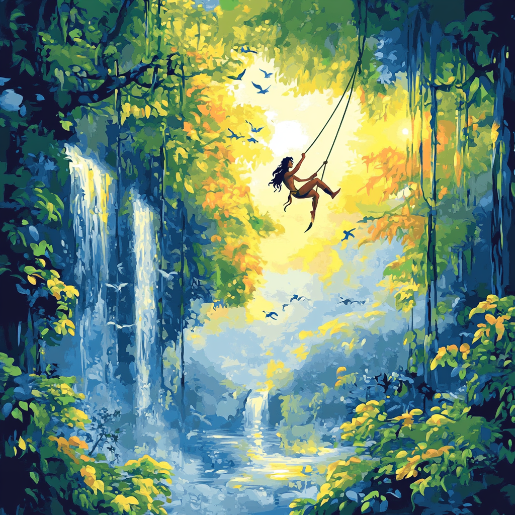 Tarzan Tree Swing DIY paint by numbers